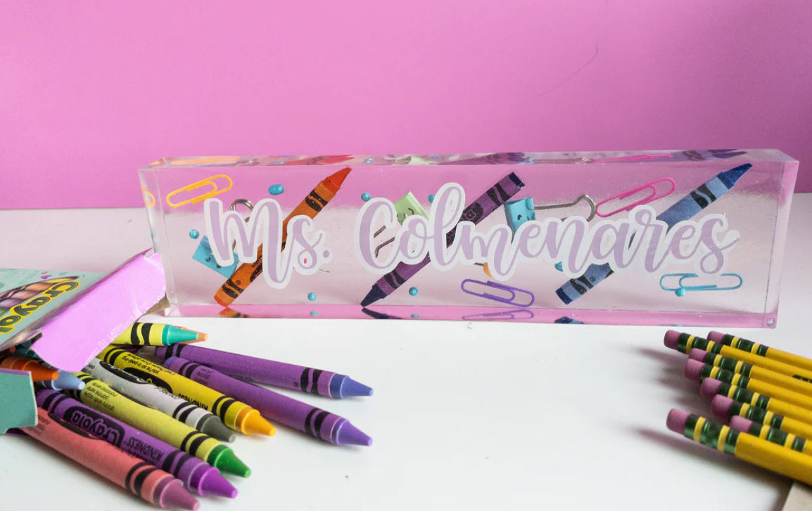 Personalized Engraved Name Label for Desk