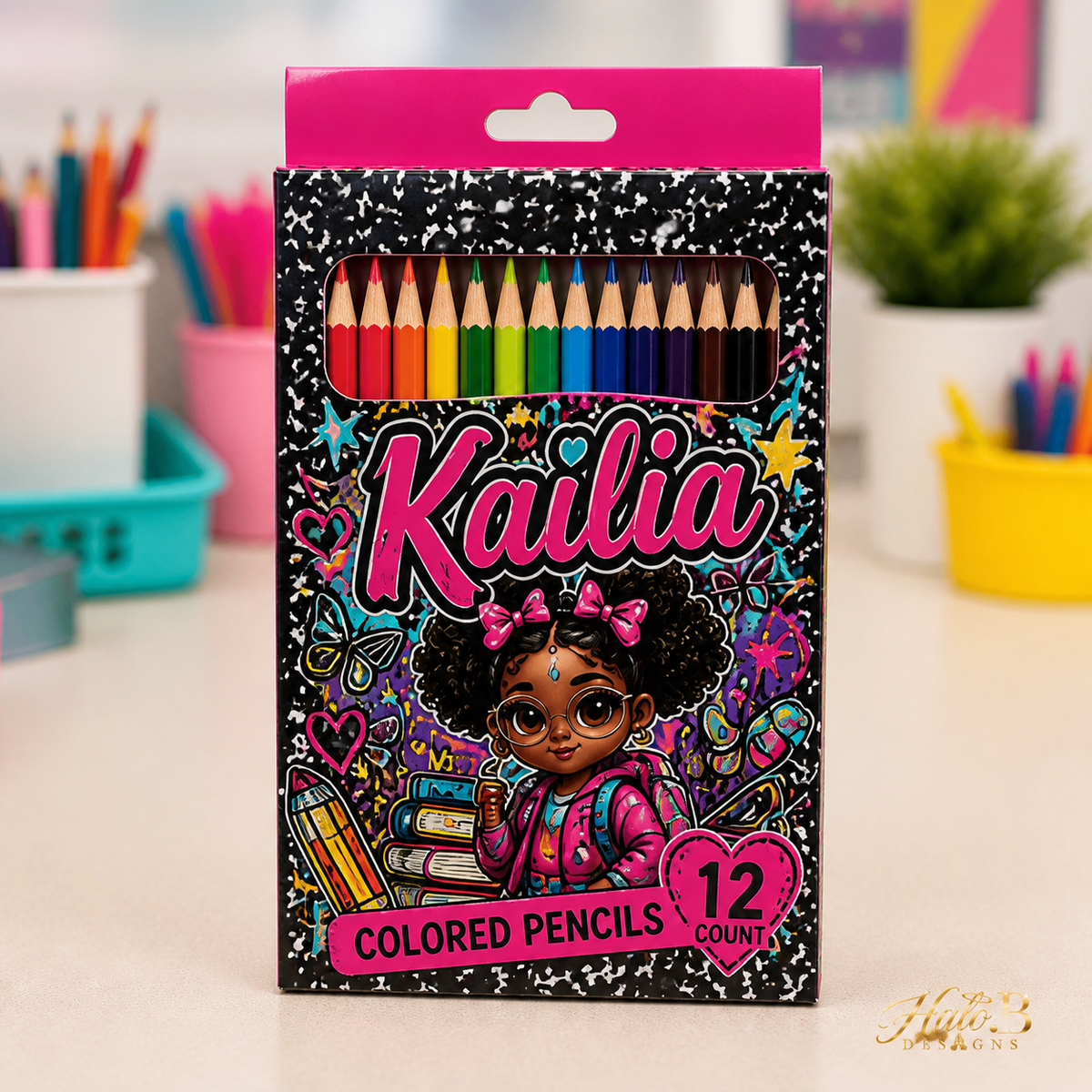 Personalized Colored Pencil Set by Halo B Designs