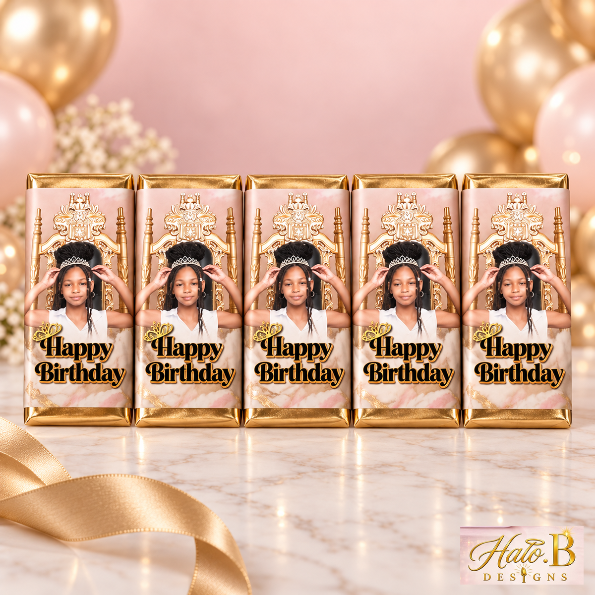 Halo B Designs Custom Chocolate Bar Party Favors premium product display
