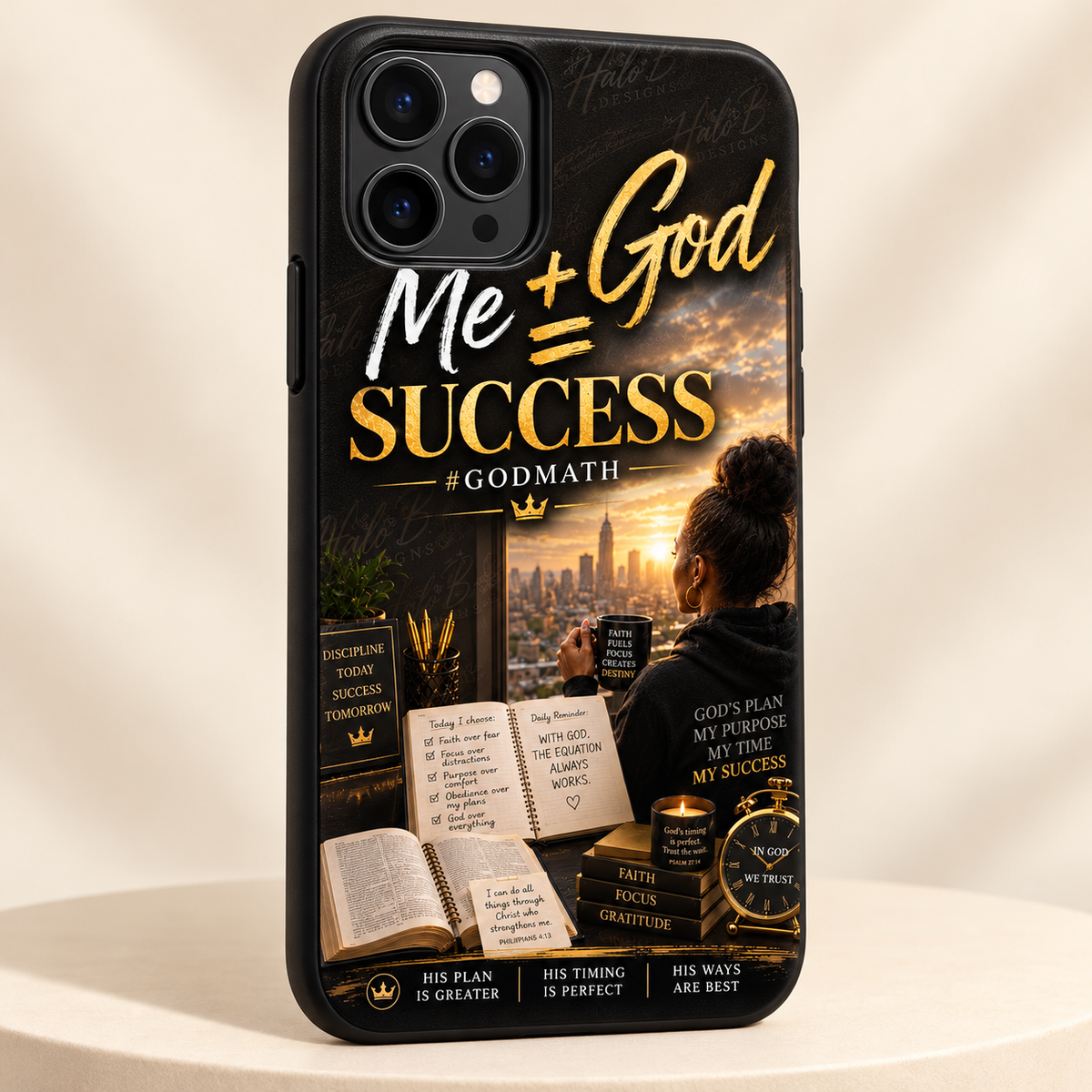 Me plus God equals Success GodMath Christian phone case
