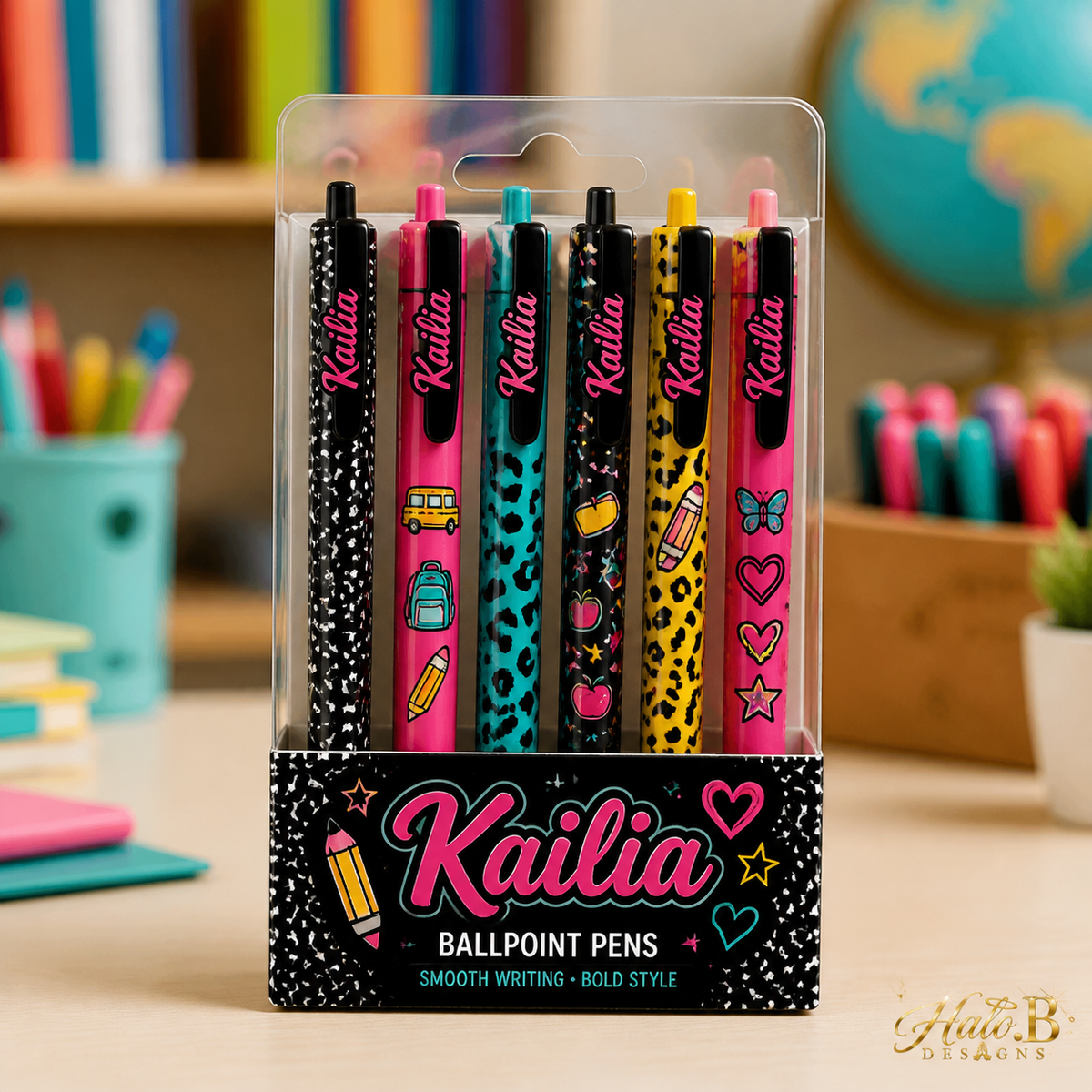 Personalized School Pen Set by Halo B Designs