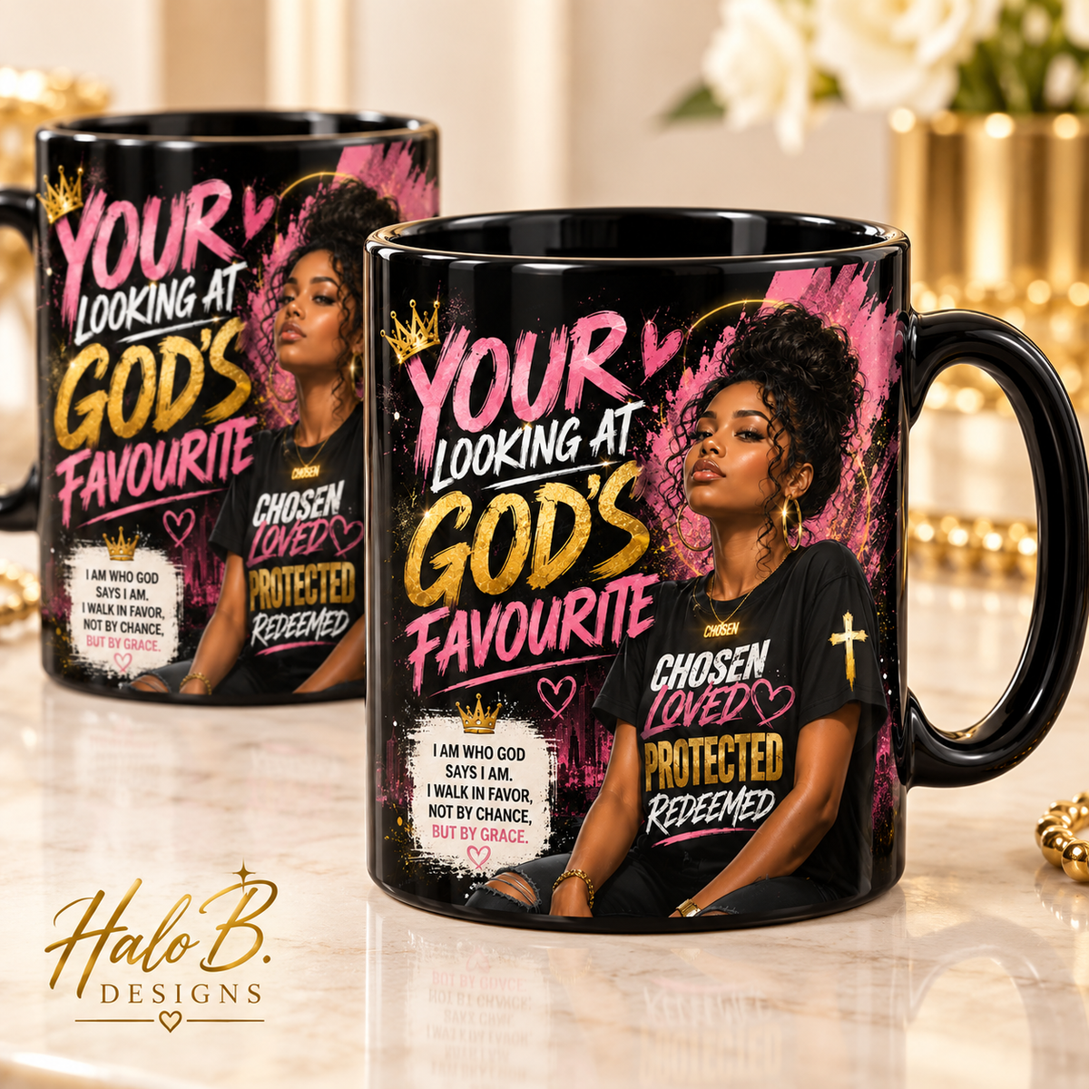 You're Looking at God's Favourite black Christian ceramic mug product photo