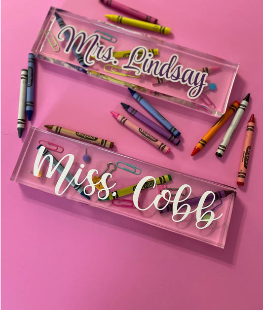 Personalized Engraved Name Label for Desk