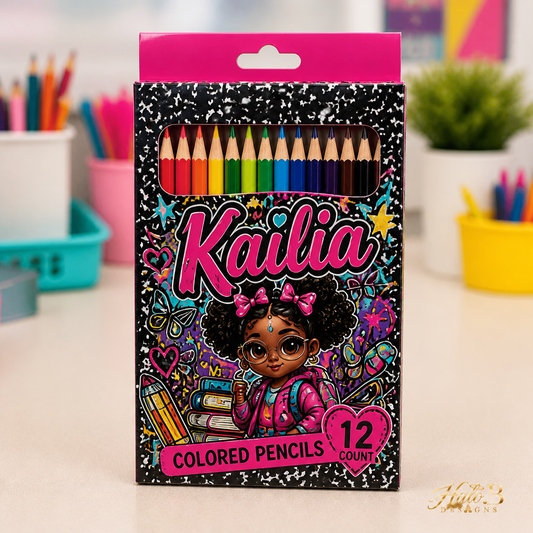 Personalized Colored Pencil Set by Halo B Designs