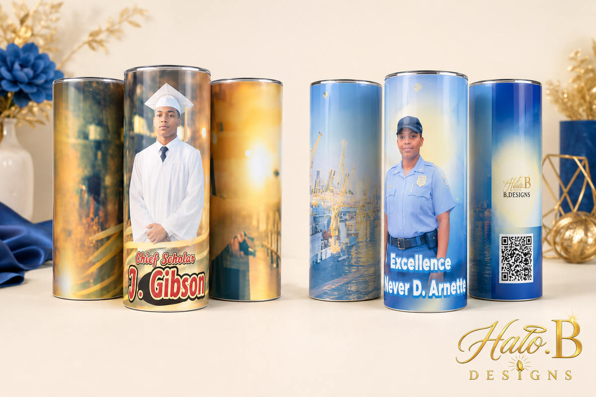 Personalized graduation scholar and officer appreciation tumblers