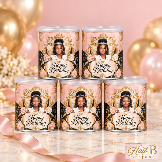 Halo B Designs Custom Mini Snack Canister Party Favors premium product display
