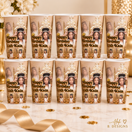 Ten photo-personalized custom party cups