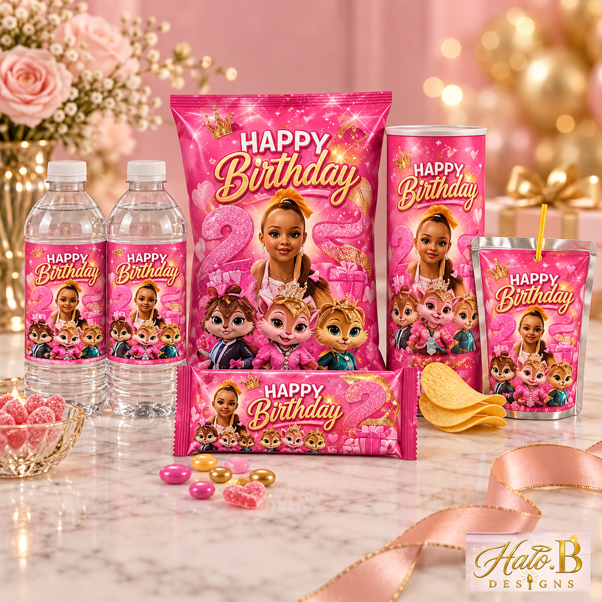 Halo B Designs Custom Party Favor Classic Bundle premium product display