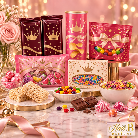 Halo B Designs Custom Party Favor Sweet Treats Pack premium product display
