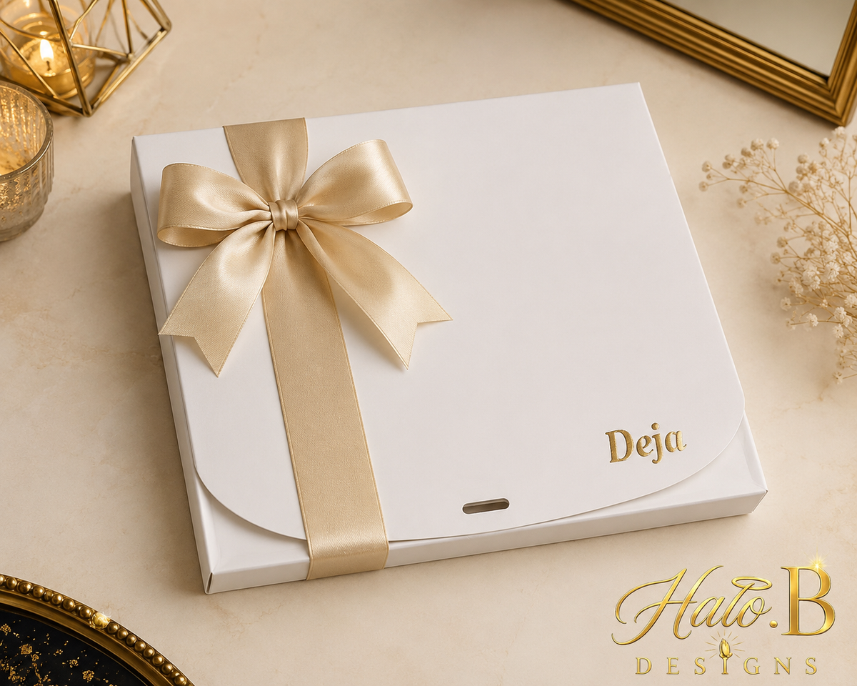 Deja champagne gold personalized gift box
