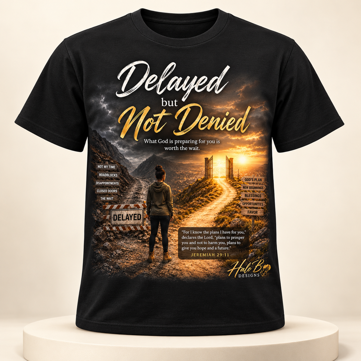 Delayed But Not Denied Christian graphic T-shirt