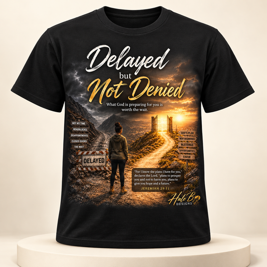 Delayed But Not Denied Christian graphic T-shirt