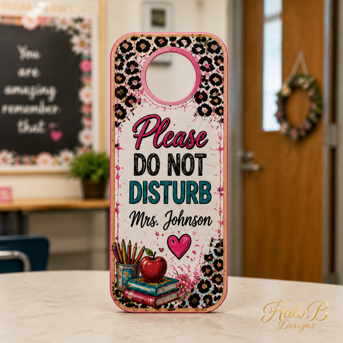Personalized Teacher Door Hanger by Halo B Designs