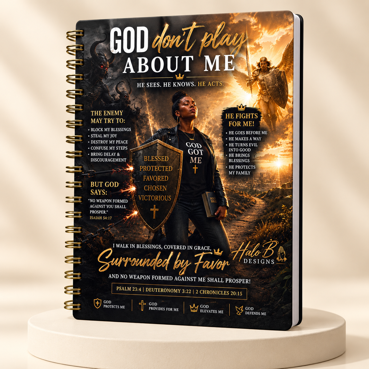 God Don't Play About Me spiral prayer journal notebook