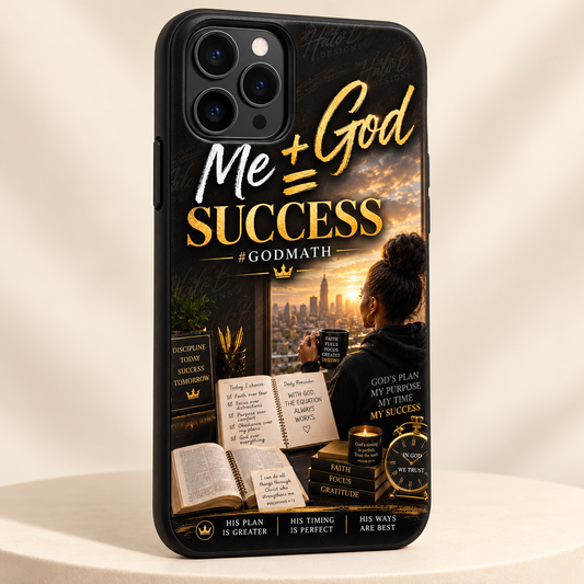 Me plus God equals Success GodMath Christian phone case