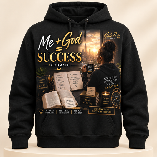 Me plus God equals Success GodMath Christian hoodie