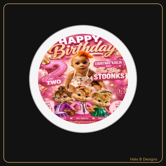 Halo B Designs custom party plate with sample birthday theme