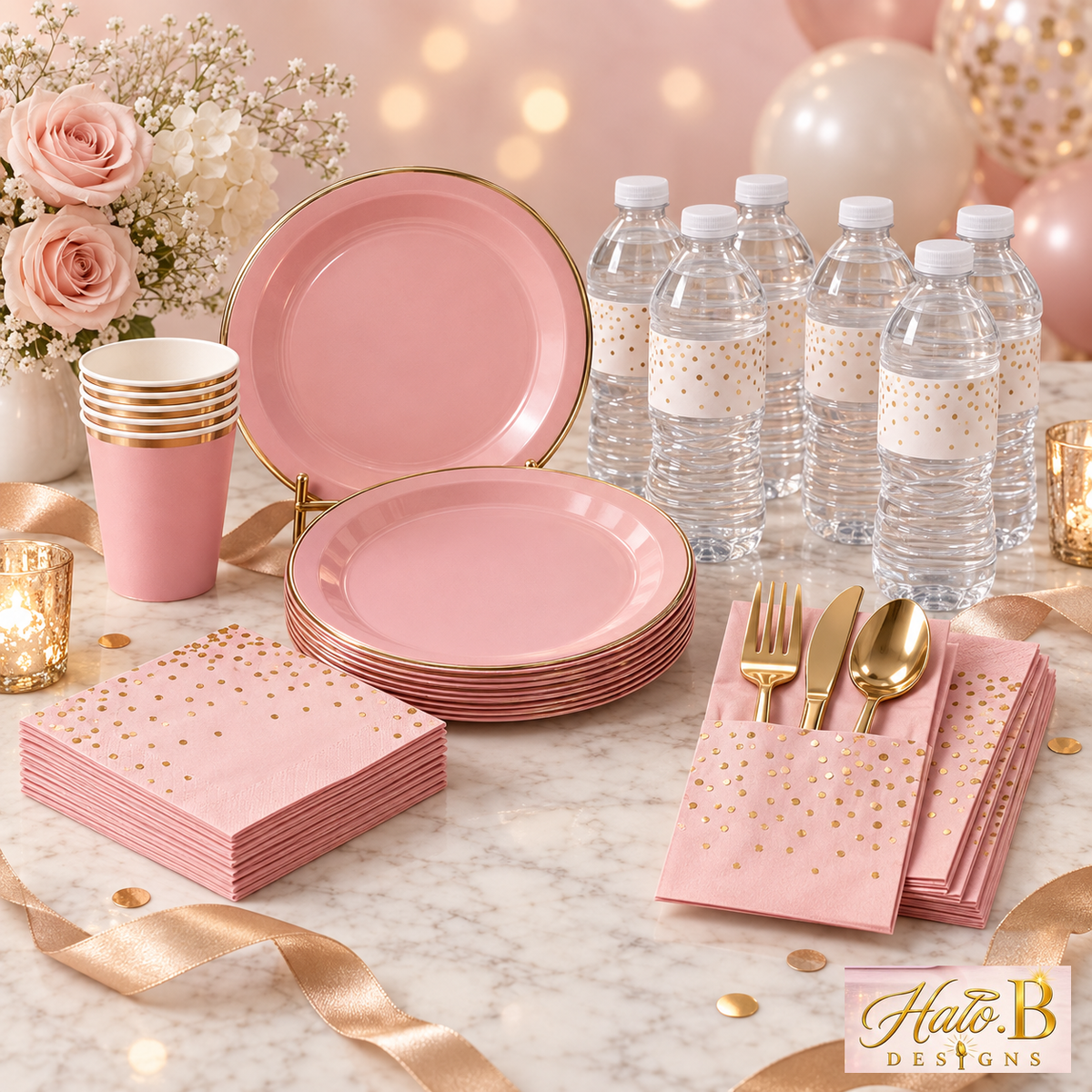 Halo B Designs Party Table Essentials Bundle premium product display