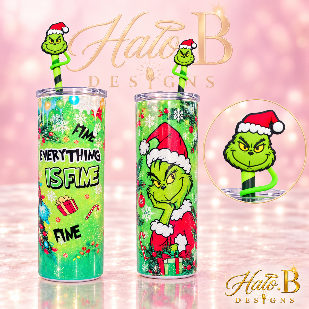 Halo B Designs customized tumbler, straw, straw topper and lid topper stock photo 4