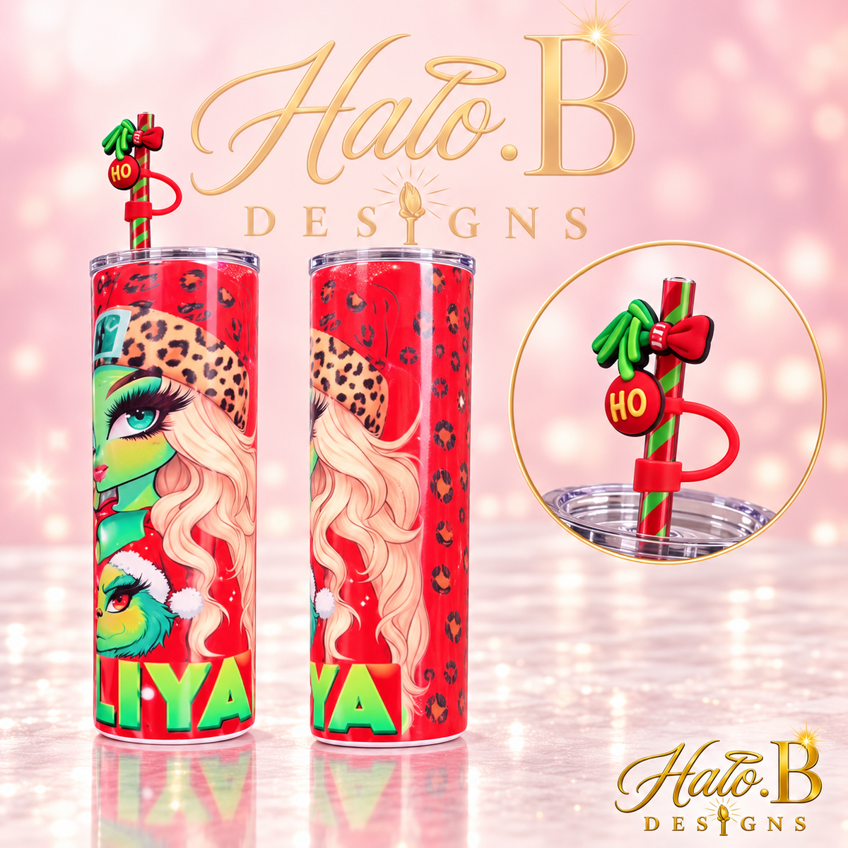 Halo B Designs customized tumbler, straw, straw topper and lid topper stock photo 7