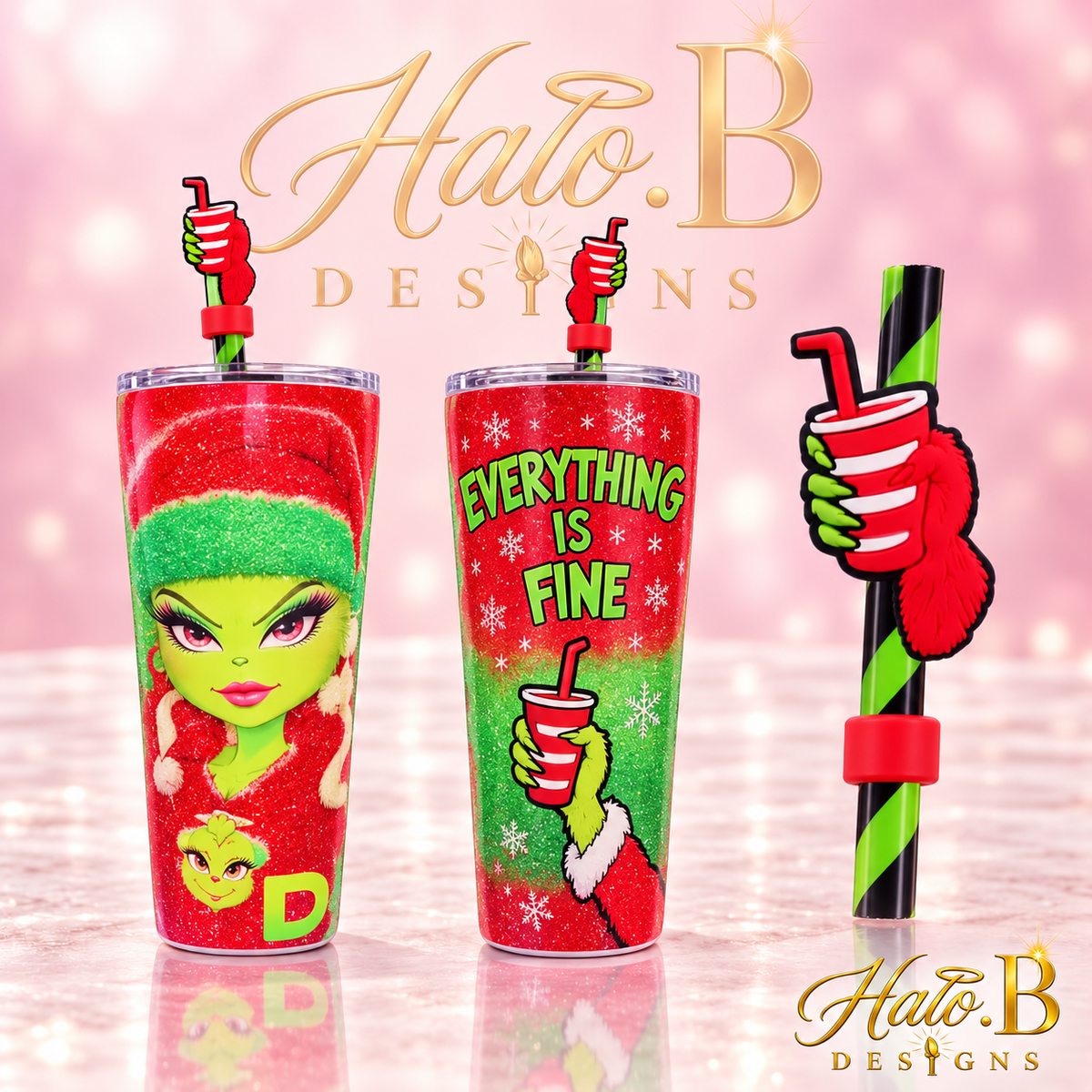 Halo B Designs customized tumbler, straw, straw topper and lid topper stock photo 8