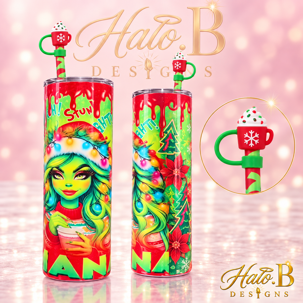 Halo B Designs customized tumbler, straw, straw topper and lid topper stock photo 10