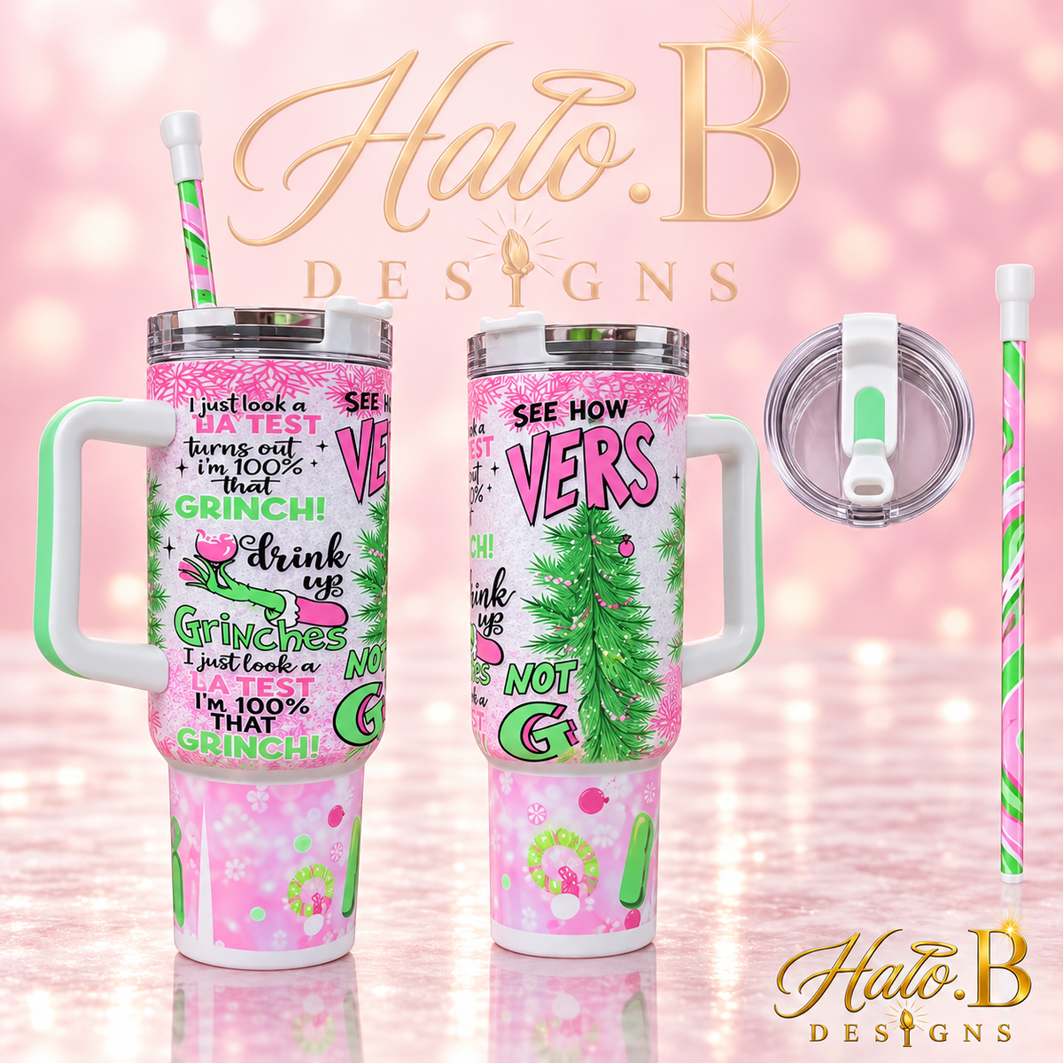 Halo B Designs customized tumbler, straw, straw topper and lid topper stock photo 11