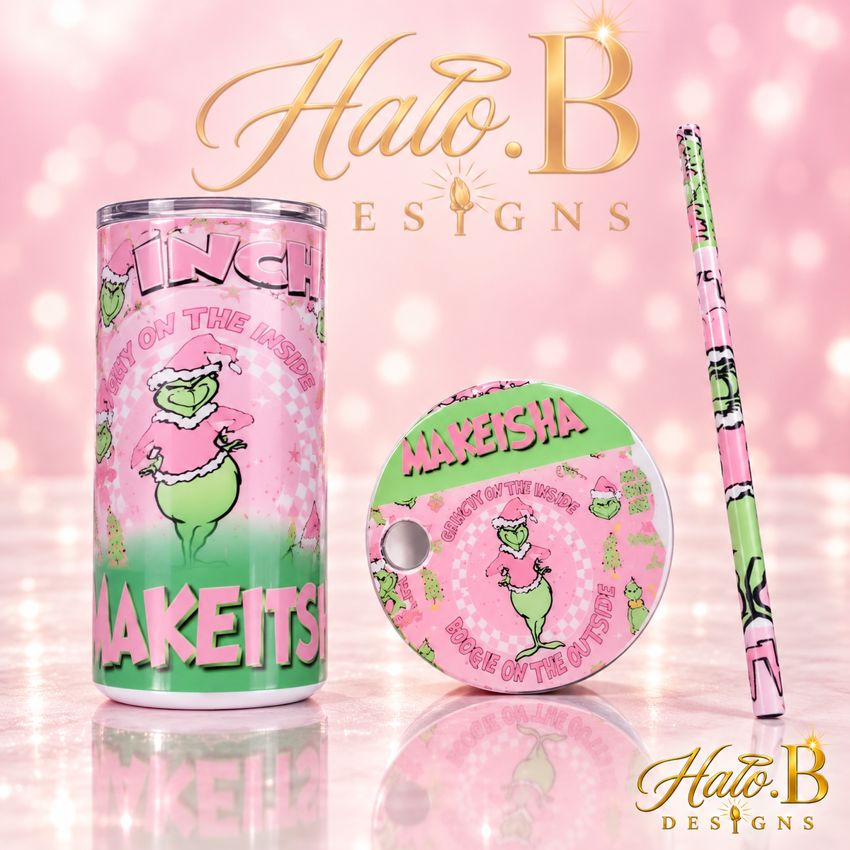 Halo B Designs customized tumbler, straw, straw topper and lid topper stock photo 13