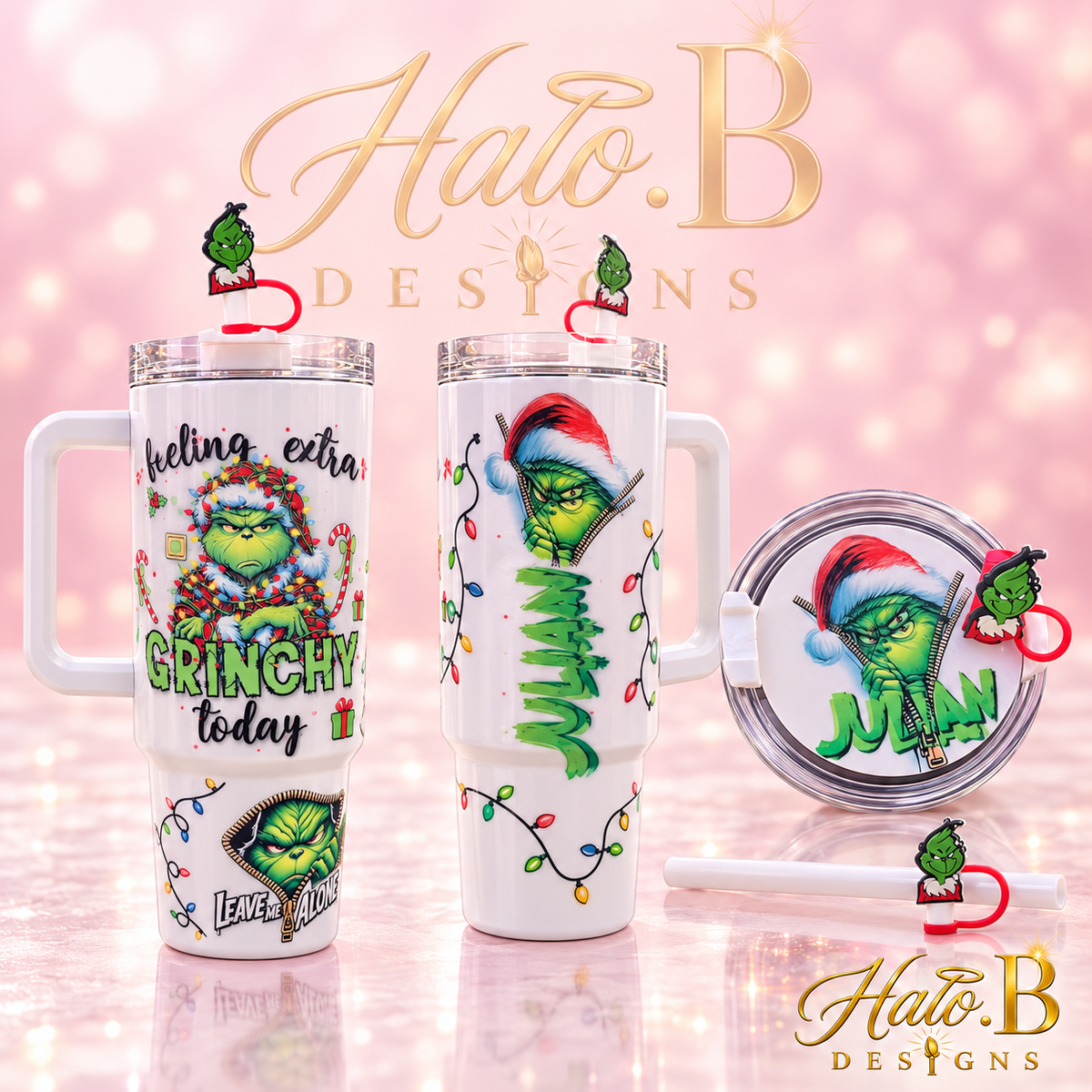 Halo B Designs customized tumbler, straw, straw topper and lid topper stock photo 14