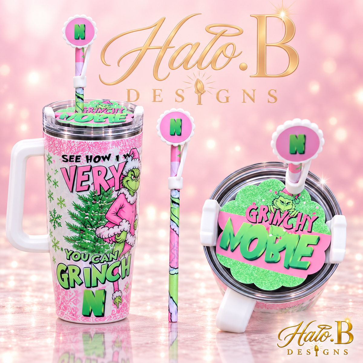 Halo B Designs customized tumbler, straw, straw topper and lid topper stock photo 15