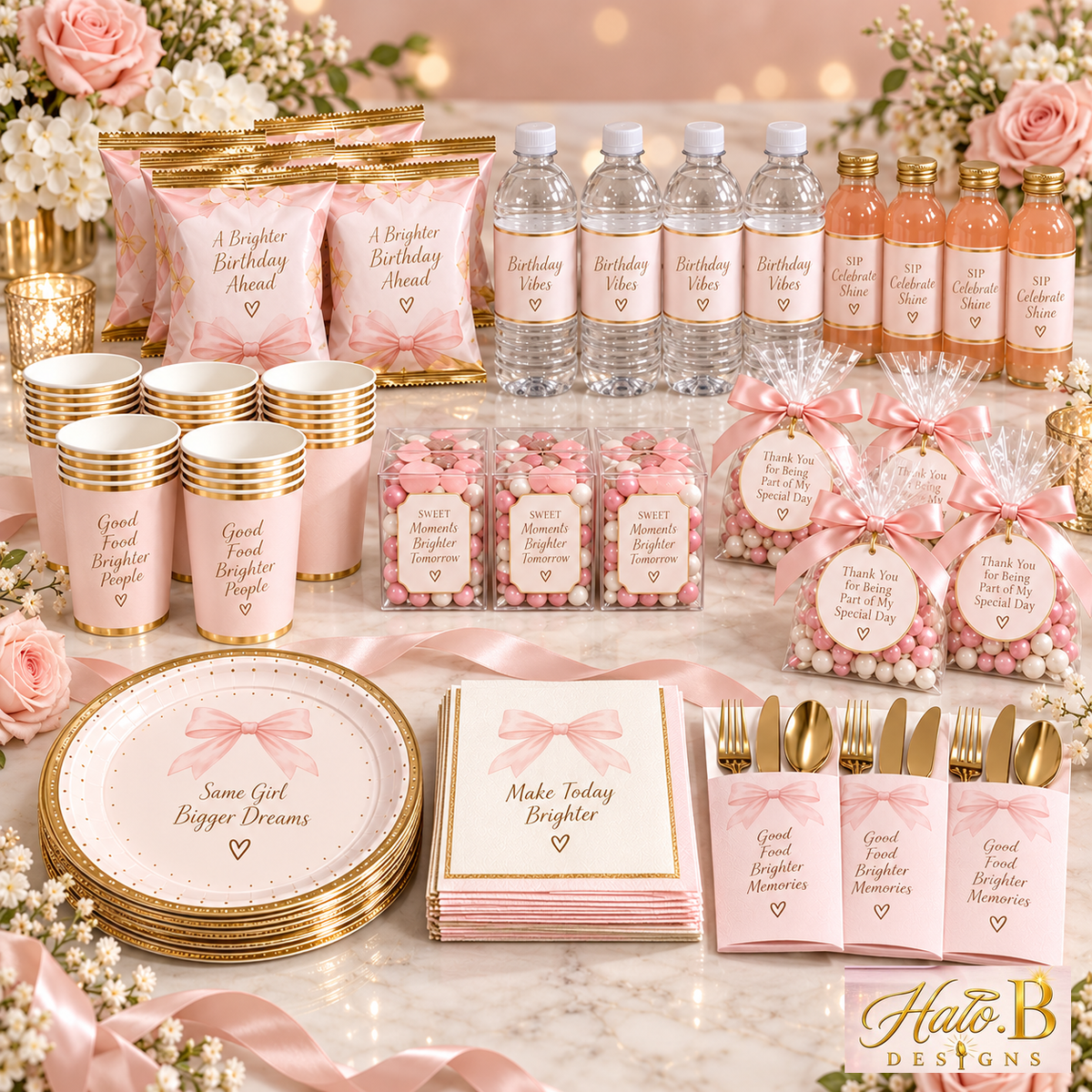 Halo B Designs Premium Favor and Table Bundle premium product display