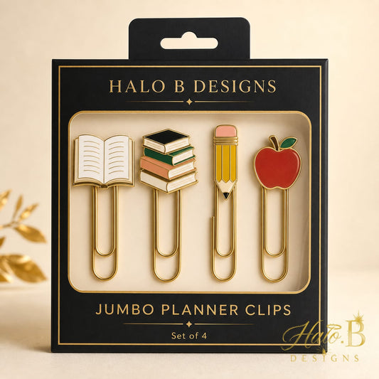 Jumbo Reading-Themed Planner Paper Clip