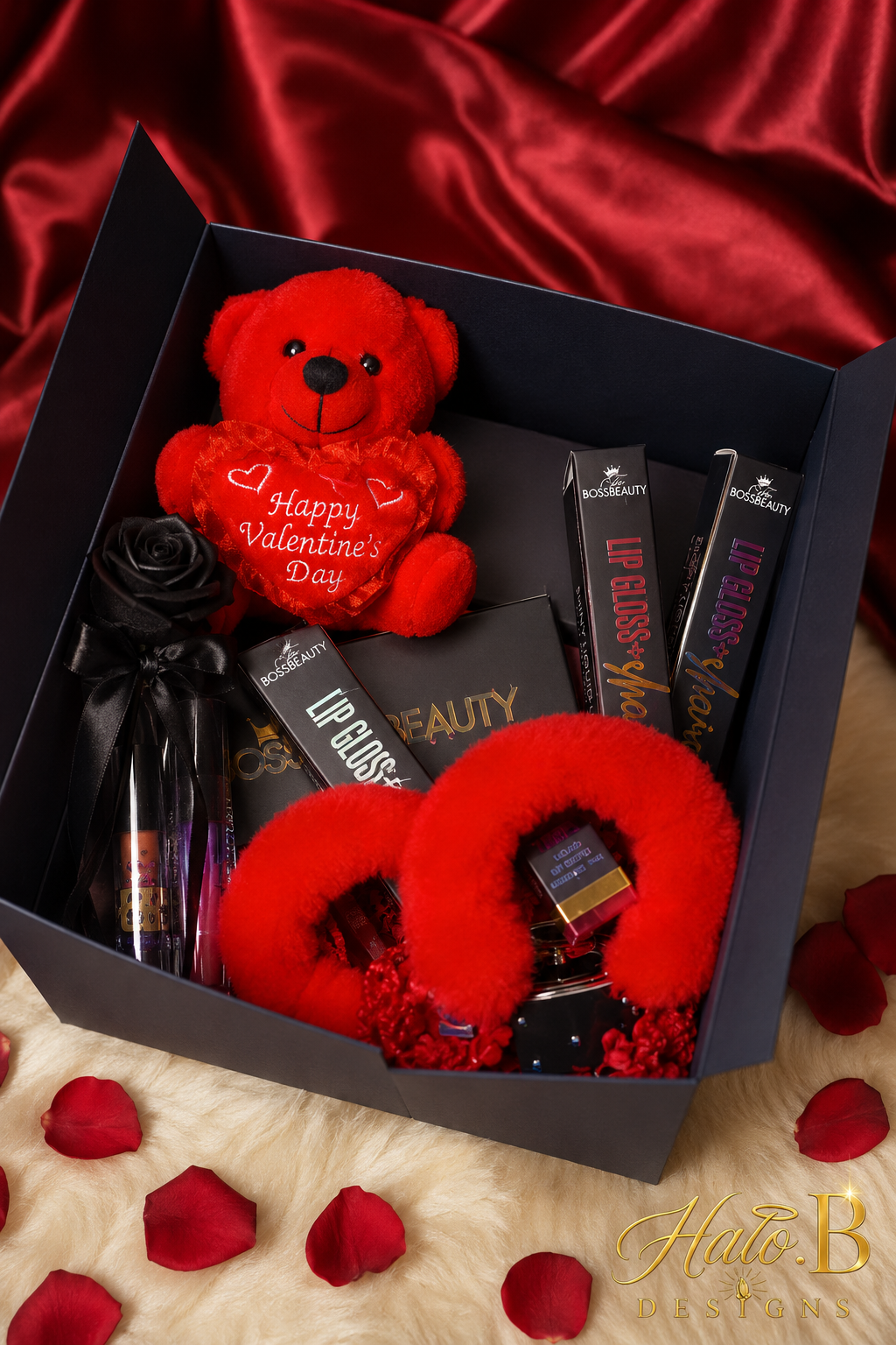 Customized Valentine gift box with teddy bear