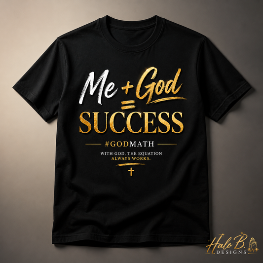 Black Me plus God equals Success #GodMath Christian graphic T-shirt