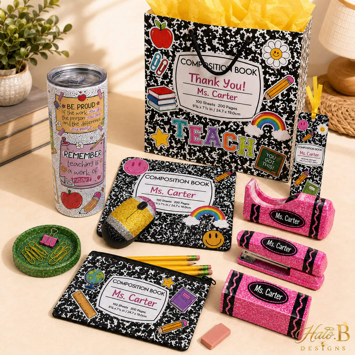 Personalized teacher appreciation gift collection