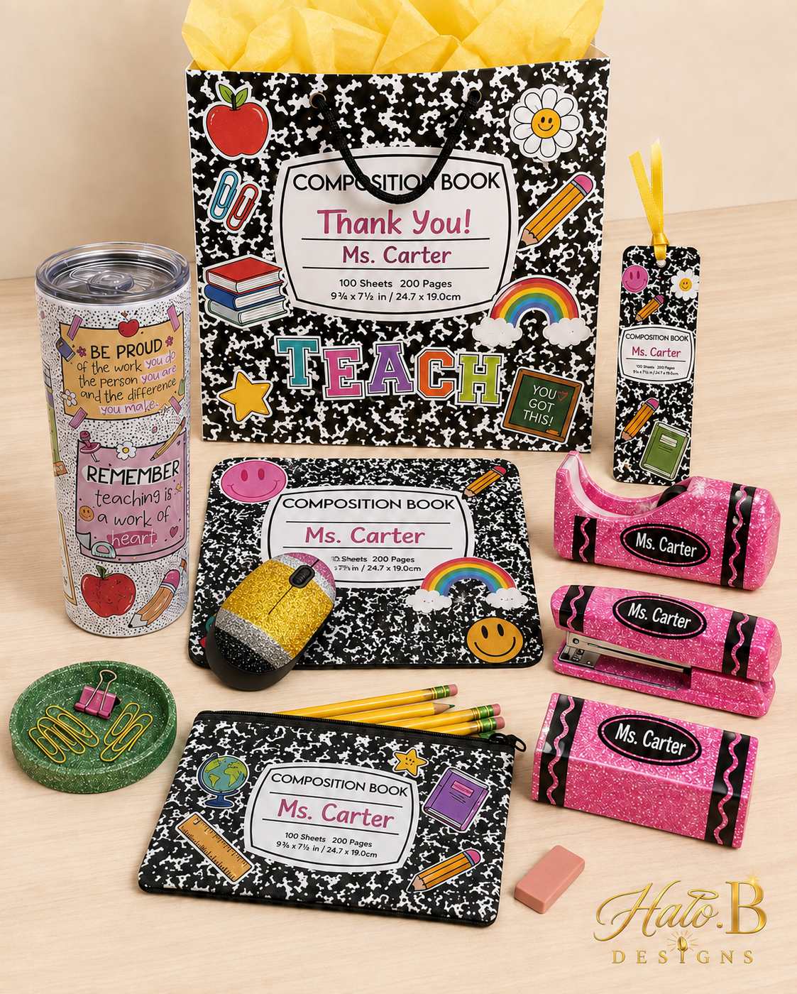 Ms Carter glitter teacher desk collection