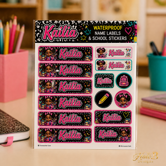 Personalized Name Label Sheet by Halo B Designs