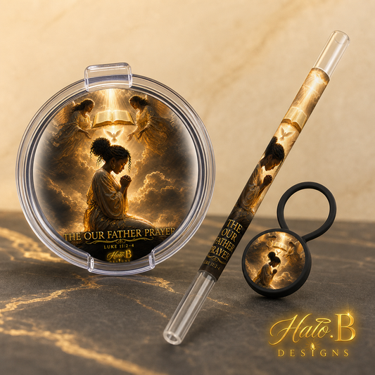 Our Father Prayer 20 oz matching tumbler accessory set