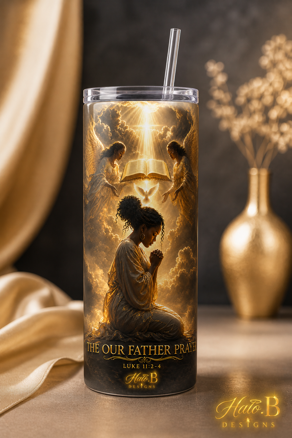 Our Father Prayer Luke 11:2–4 20 oz Christian tumbler with straw