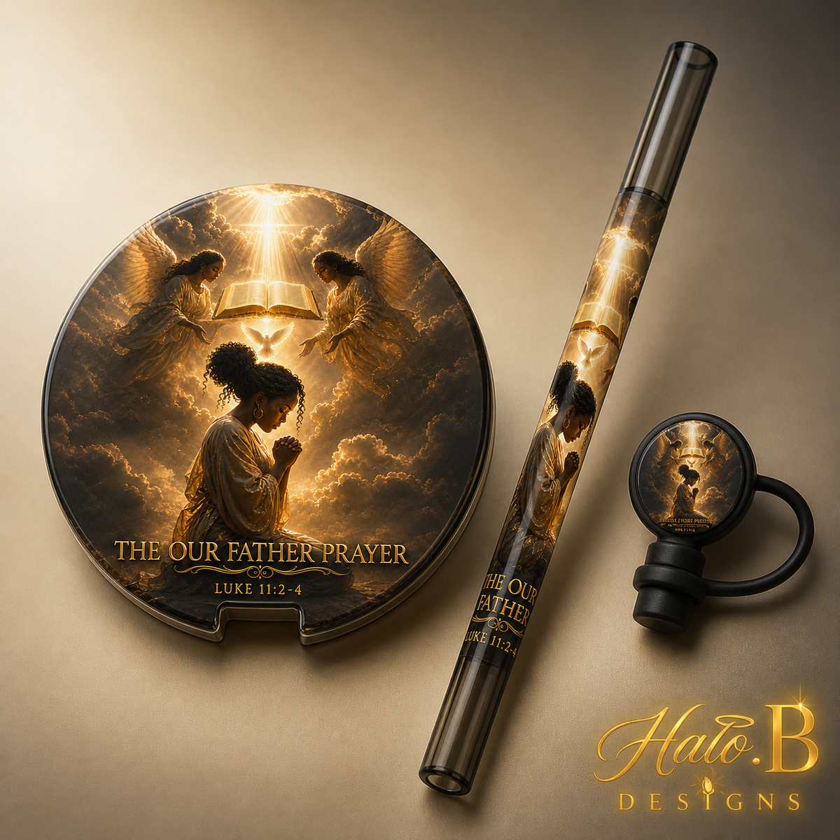 Our Father Prayer 40 oz matching tumbler accessory set