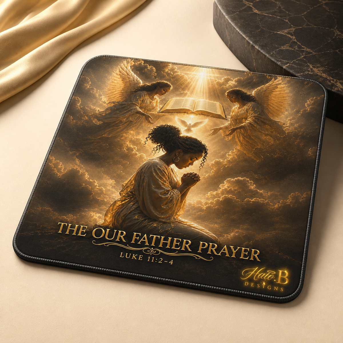Our Father Prayer Luke 11 Christian stitched mouse pad