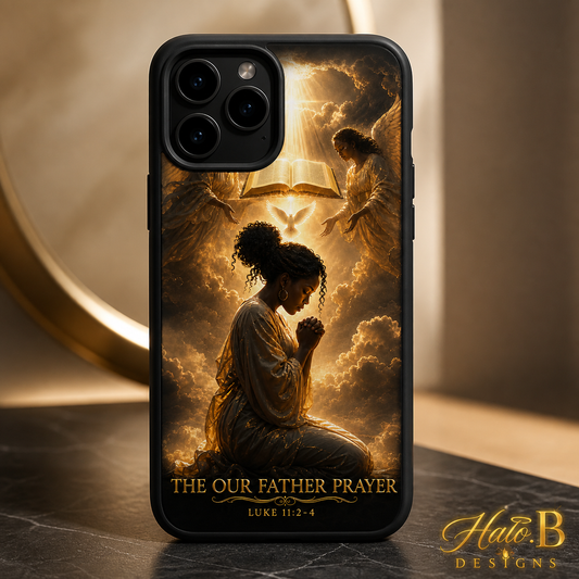 Our Father Prayer Luke 11 black Christian phone case