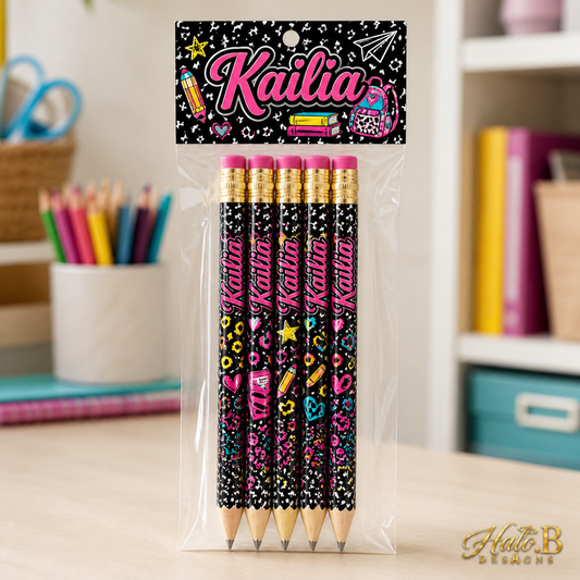 Personalized School Pencil Set by Halo B Designs