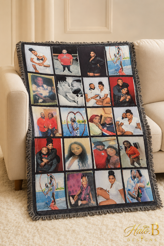 Personalized photo collage blanket