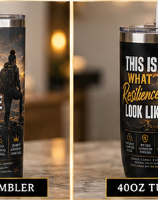 This Is What Resilience Looks Like 40oz handled tumbler mockup