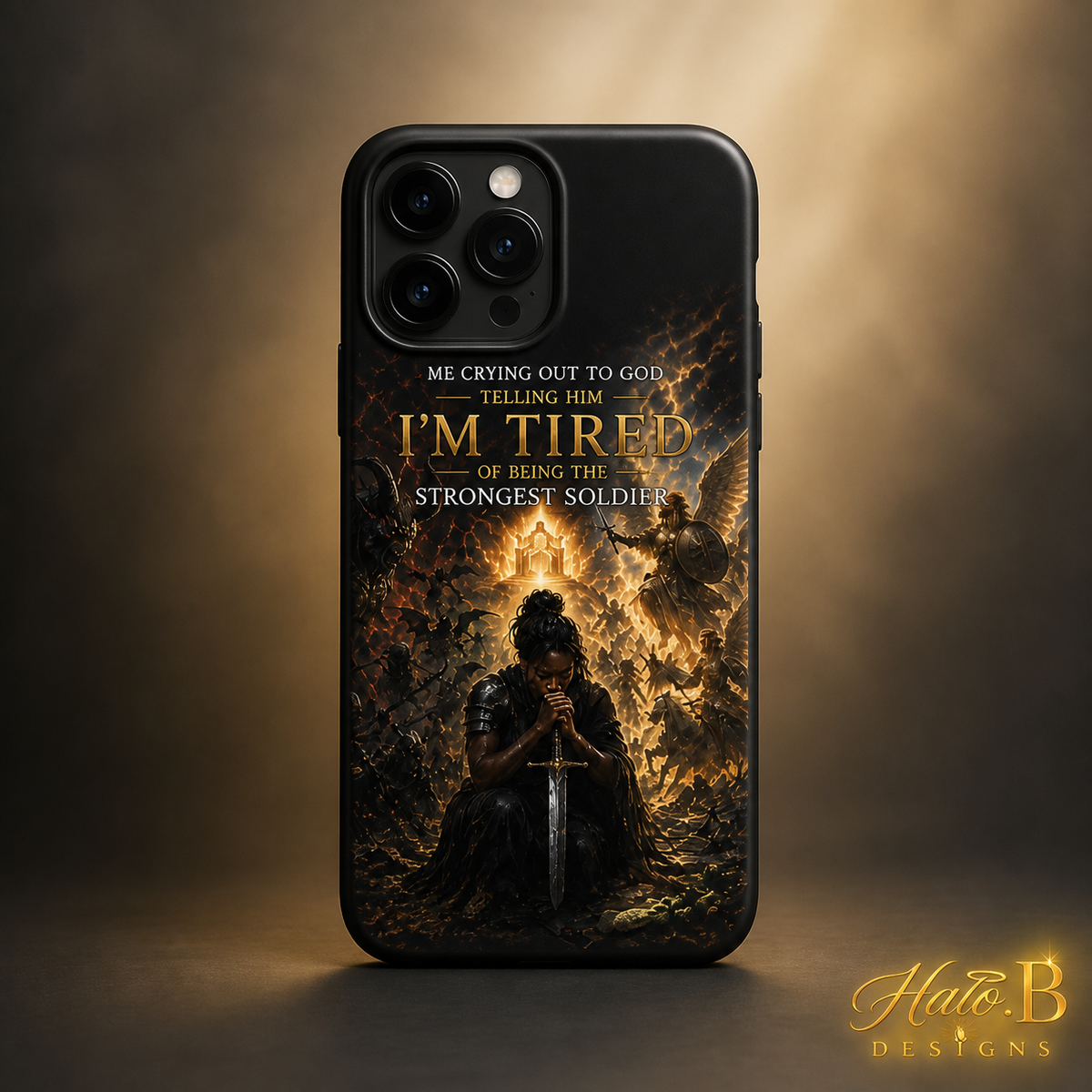 Strongest Soldier black phone case