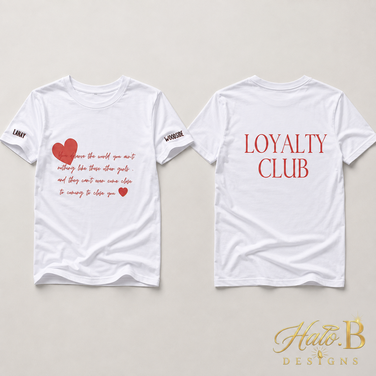 Custom white T-shirt front and back print