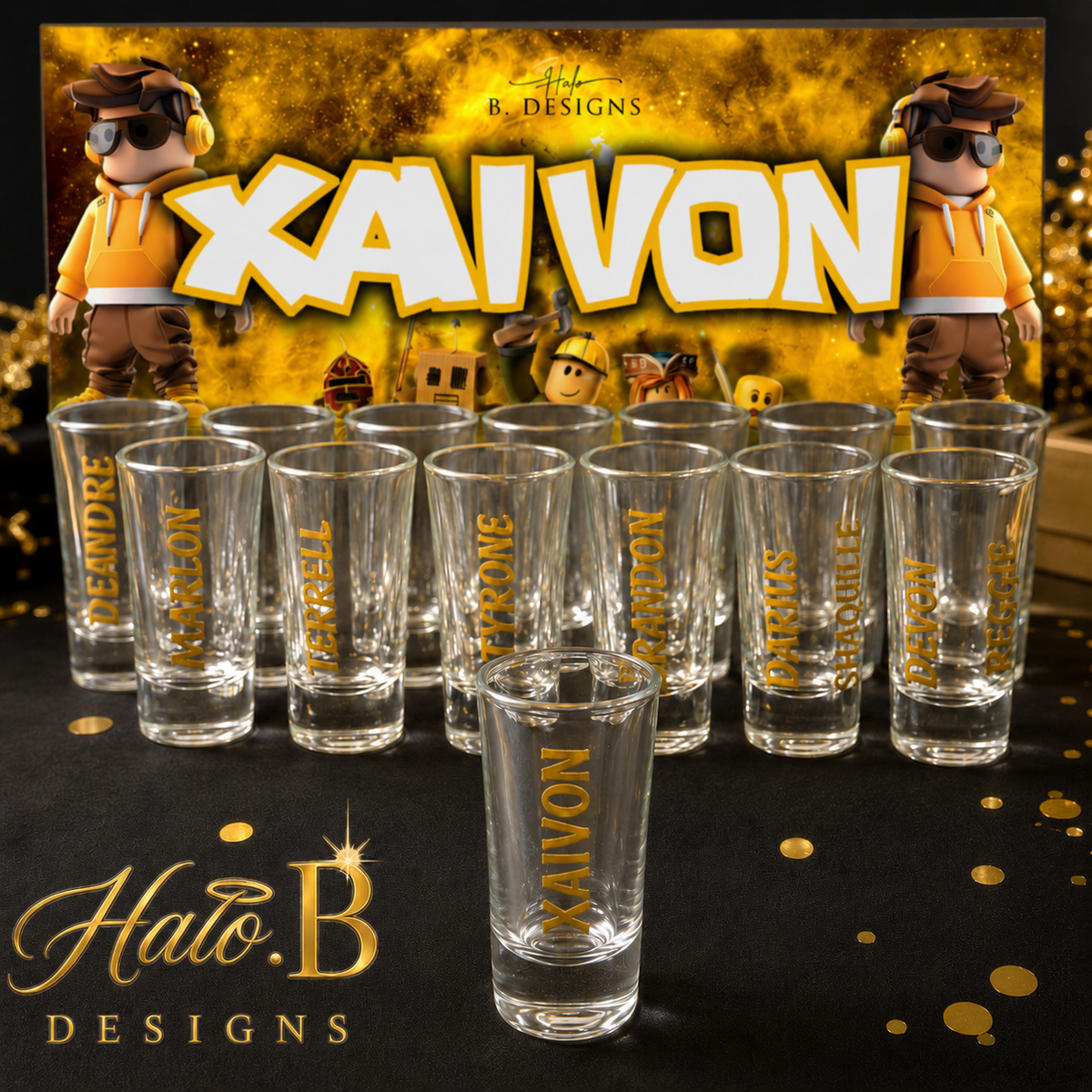 Customized party shot glass favour set
